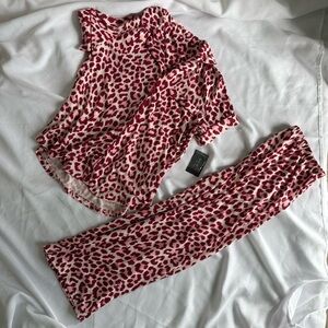 NWT Kate Spade Leopard Print Pajama Set
